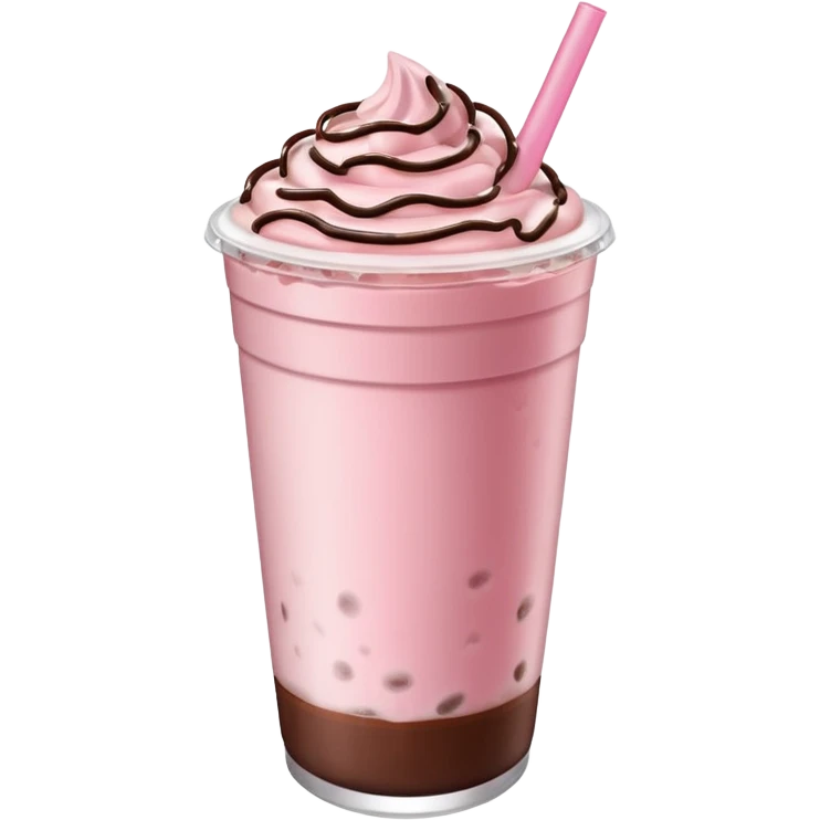 Light pink Dunkin refresher with chocolate cold foam  emoji