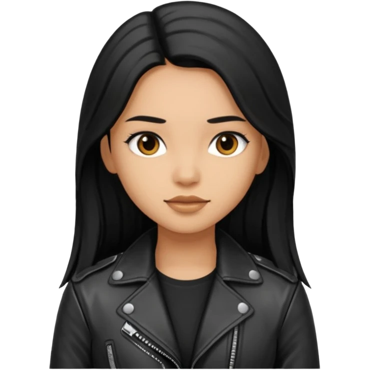  Siyah uzun saçlı ceket giyen esmerimsi kız fazla esmer değil siyah ceket  emoji