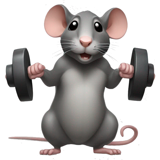 Dumbbell rat emoji