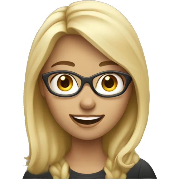 blonde female software engineer using Macbook emoji