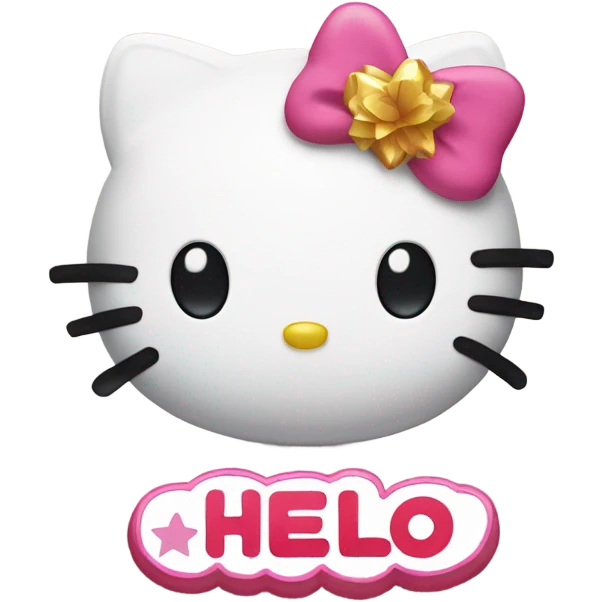hello kitty with happy new year sign emoji