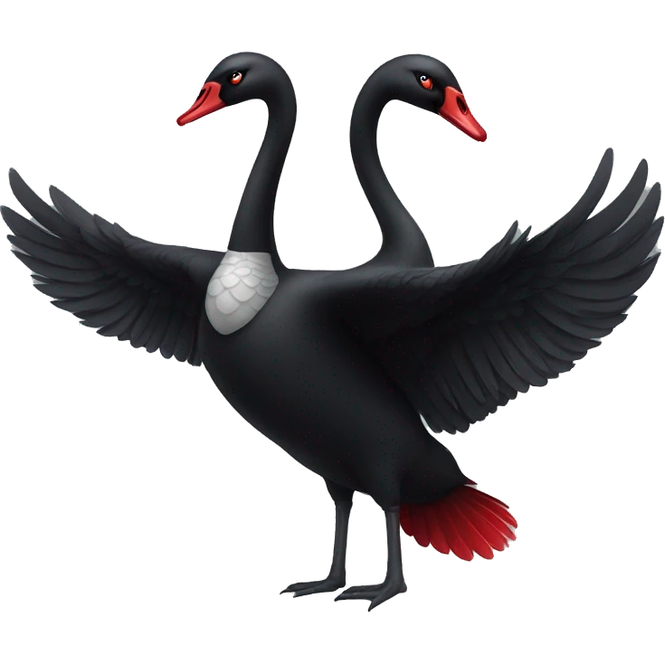 Black Swan with red eyes and wide wings emoji