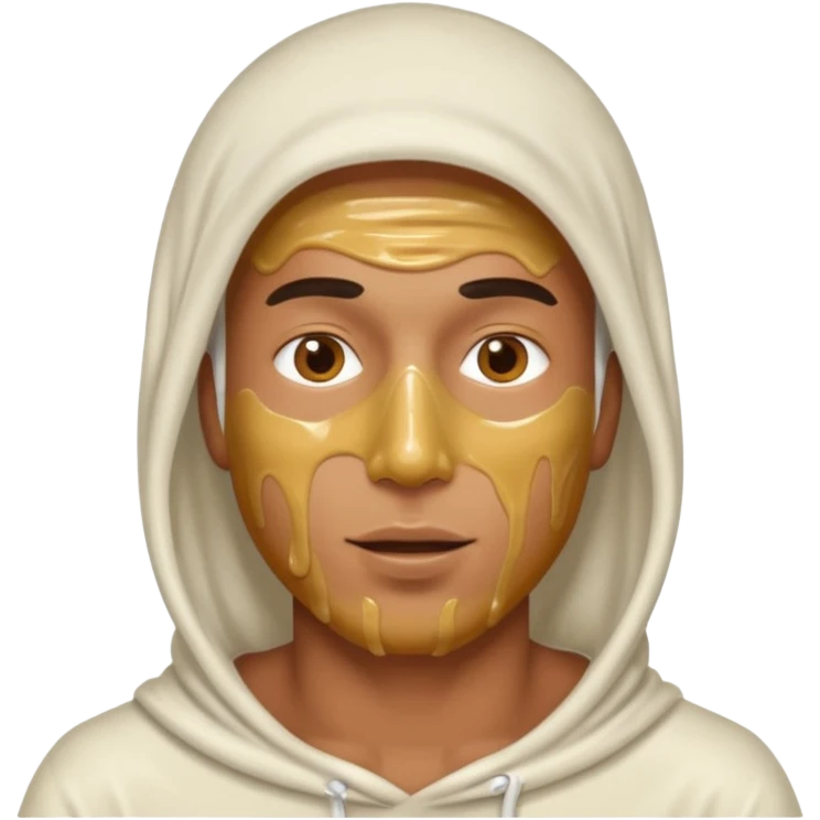 Guy face glazed by loads of cum emoji