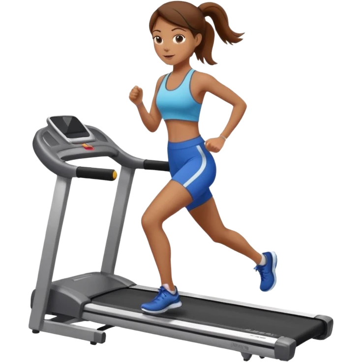 Full hyperrealistic pencil drawing of athletic girl with brown hair doing cardio on treadmill emoji
