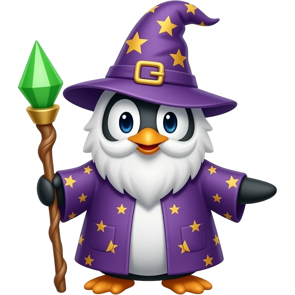 Penguin Wizard emoji