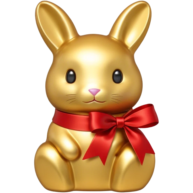 Lindt goldbunny with red ribbon emoji
