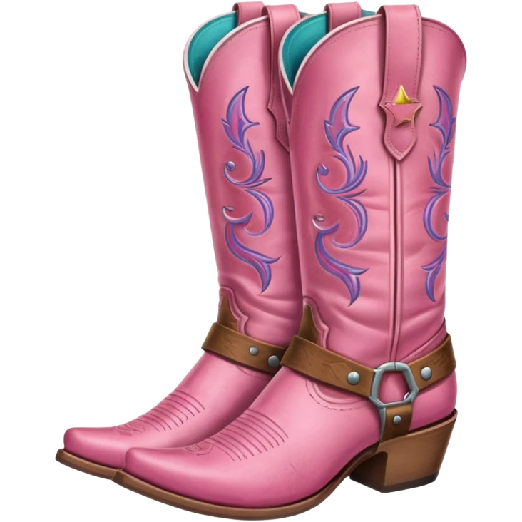 pink cow girl boots emoji