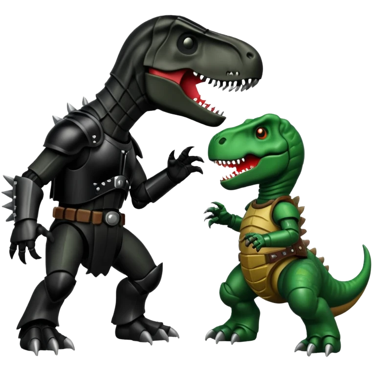Death Vader fighting trex emoji