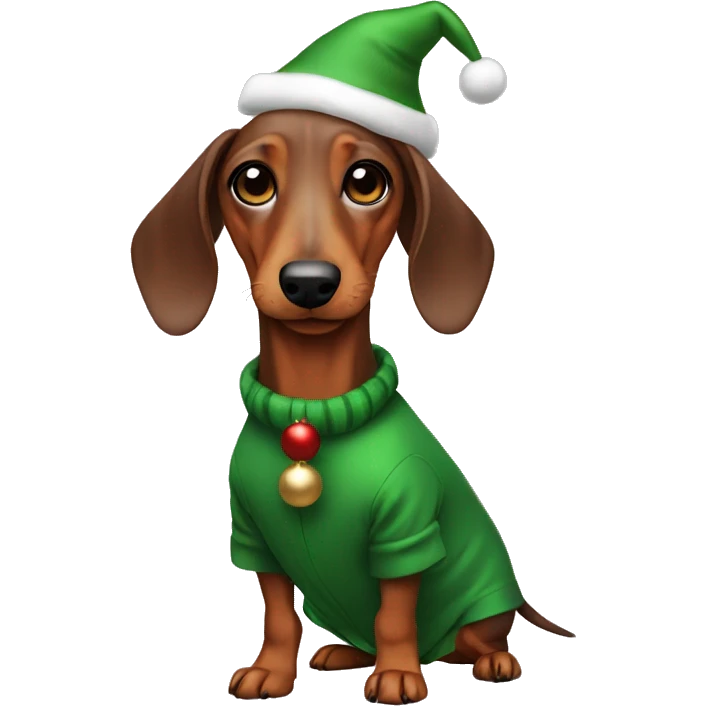 Dachshund wearing christmas outfit emoji