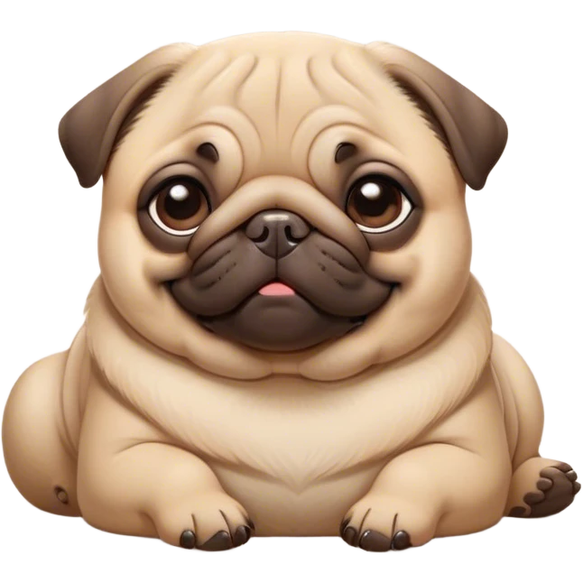 Cinematic Meme-Worthy Chubby Sleeping Fawn Pug Portrait Emoji, Head resting peacefully with a contented smile, showcasing a delightfully chubby build and a luxuriously soft fawn coat, eyes shut in a serene nap, Simplified yet hilariously adorable features, highly detailed, glowing with a soft, drowsy light, high shine, relaxed and utterly lovable, stylized with an air of playful laziness, bright and heartwarming, soft glowing outline, capturing the essence of a comically sleepy companion, so meme-worthy it feels like it could instantly become the next viral sensation of adorable slumber! emoji
