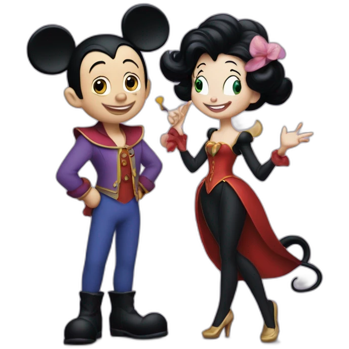 Mickey mousse en ursula de la petite sirène emoji