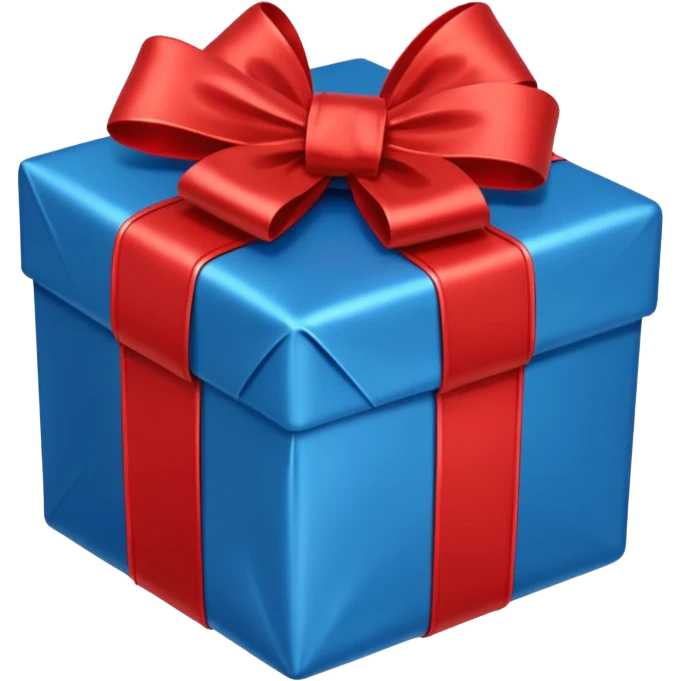 Blue present with red bow emoji