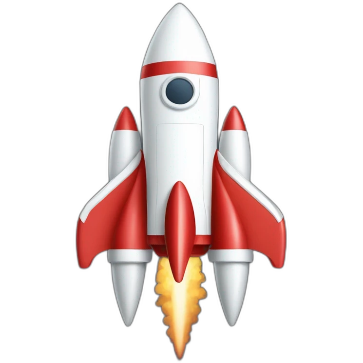 simple red and white rocketship emoji