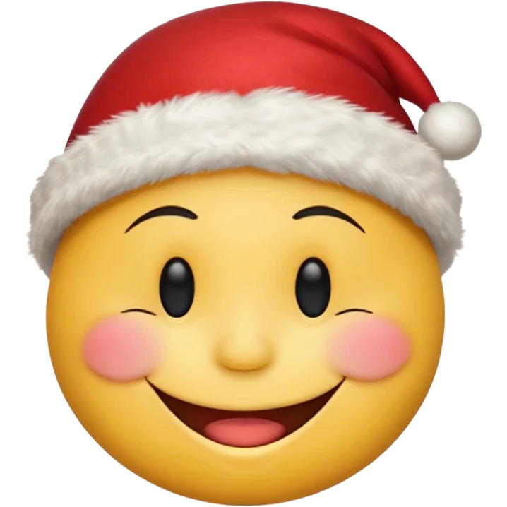 smiley face with closed eyes in a red Christmas hat emoji
