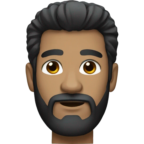 Coach with black hair, beard and black eyes emoji