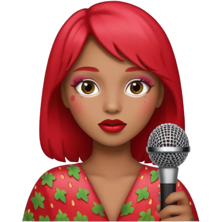 strawberry be hand the mic  emoji