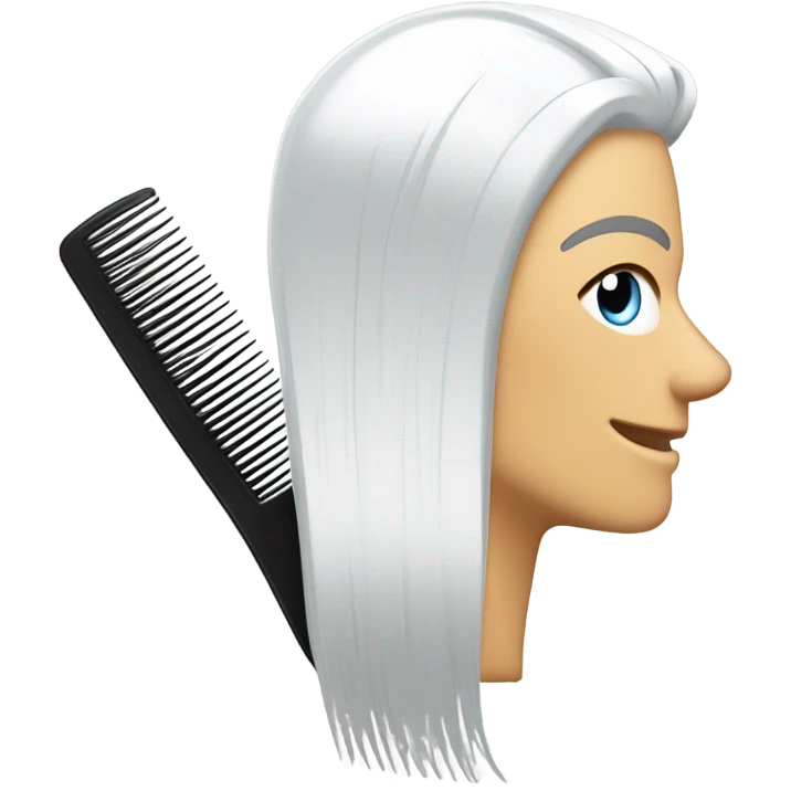 white hair comb emoji