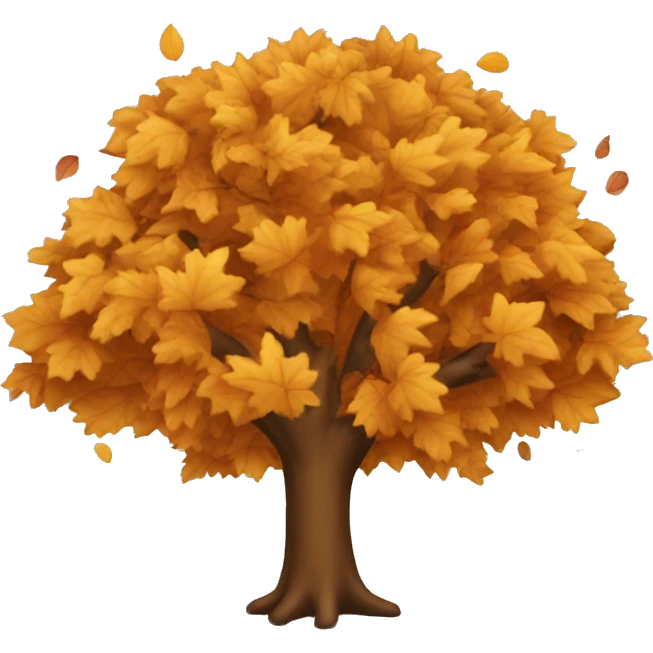 autumn tree with leaves falling  emoji