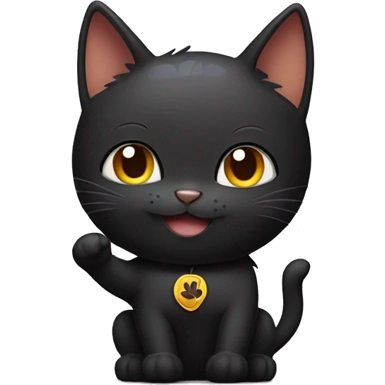 Black cat showing a victory sign ✌️ emoji
