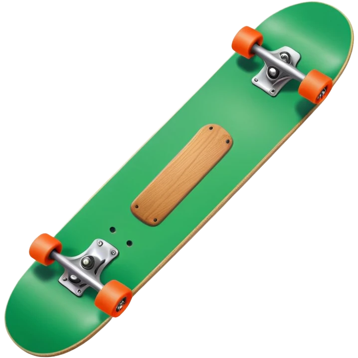 Skate board, green emoji