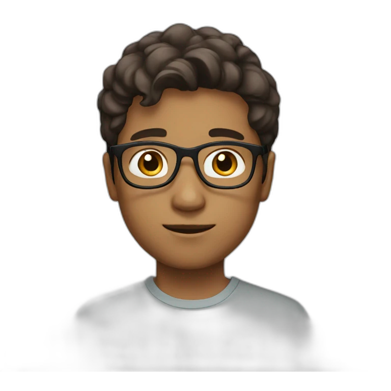 white pakistani boy with glasses brown hair emoji