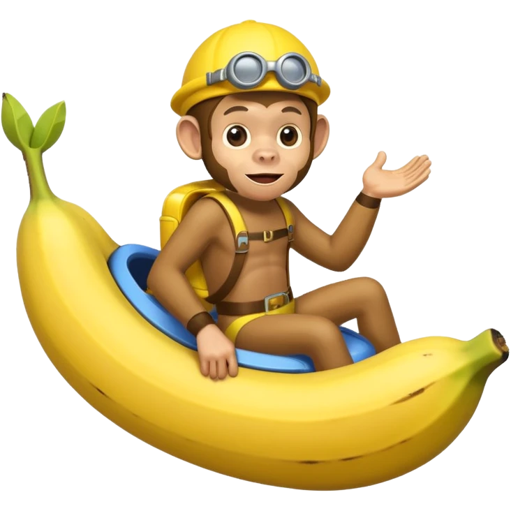 
monkey man riding a banana submarine emoji