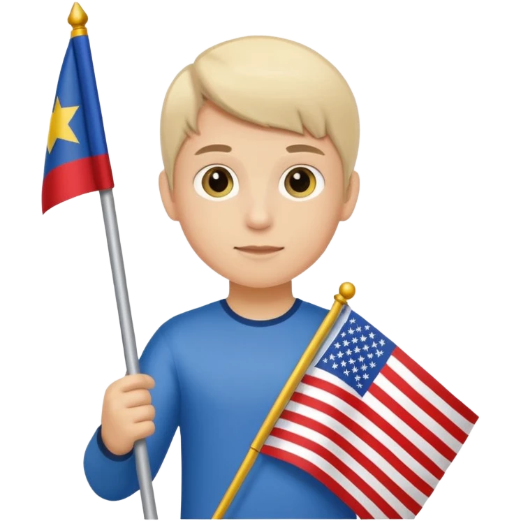 Flag holder kid emoji