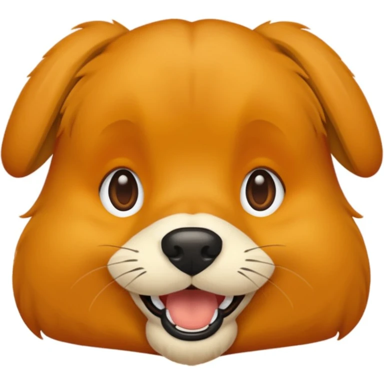 Orange dog with yellow mouth emoji