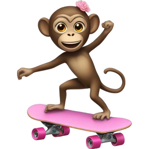 Monkey on a skateboard with a tutu and ballet slippers  emoji
