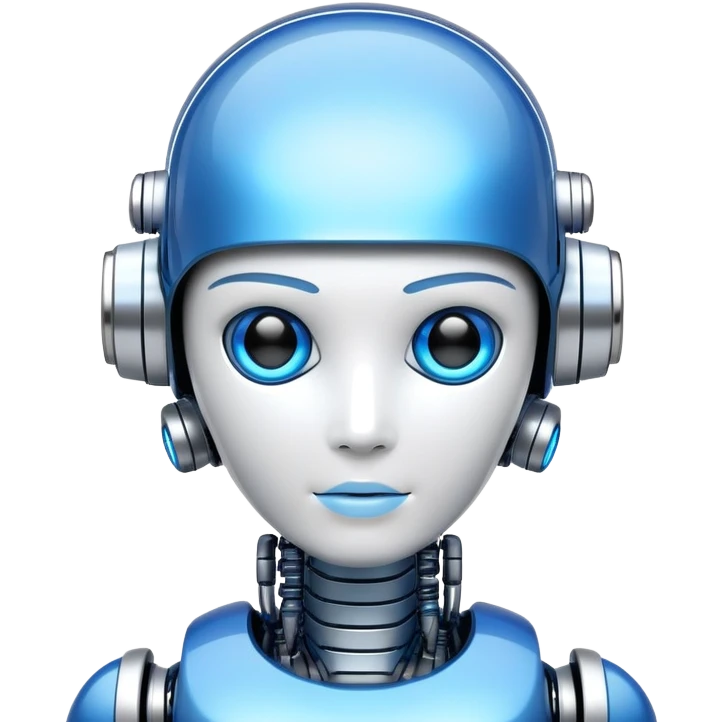 futuristic AI robot with glowing elements emoji