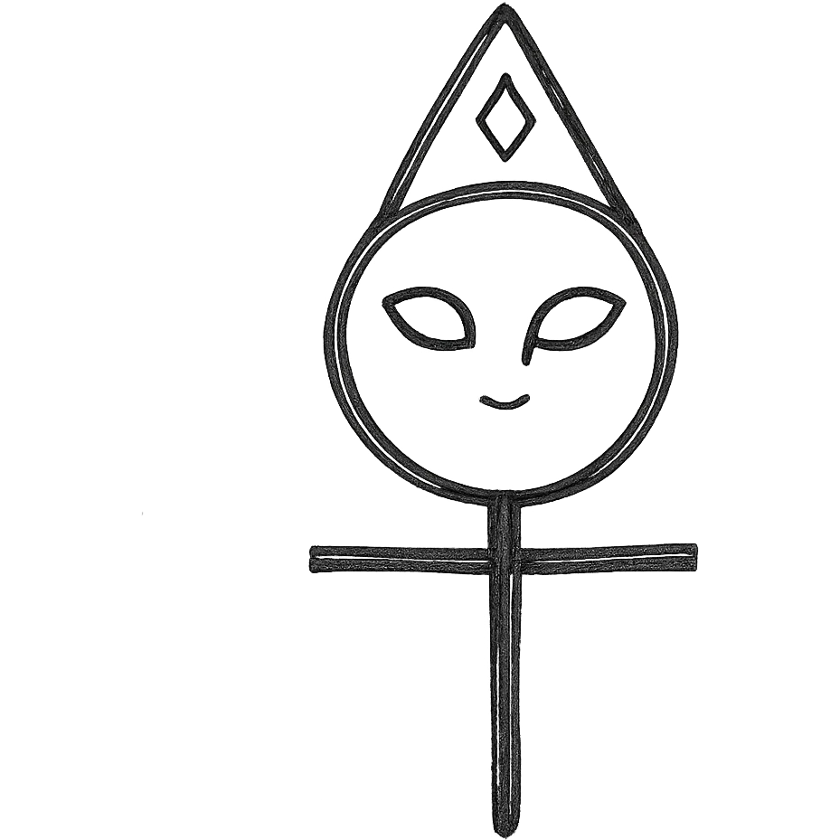 hand-drawn mystical Sleep Token logo with rough monochrome lines emoji