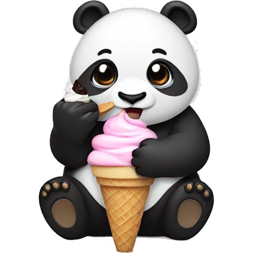 Panda eating ice cream emoji