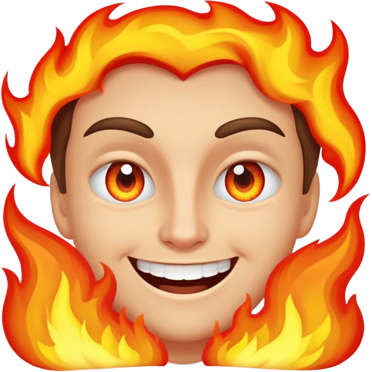 Obsessed smile with fire in eyes  emoji