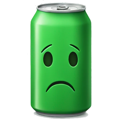 a green can. no face emoji