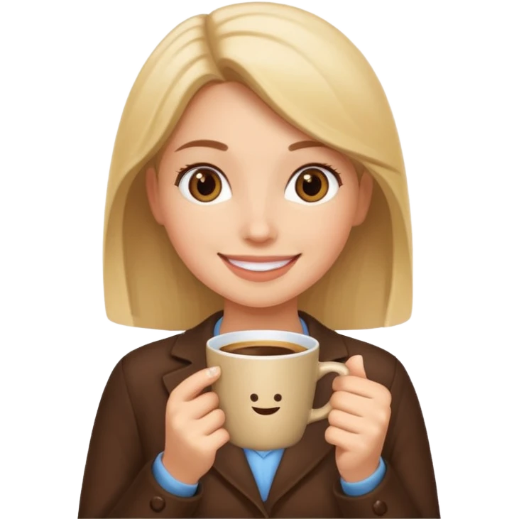HR girl with a coffee cup emoji emoji