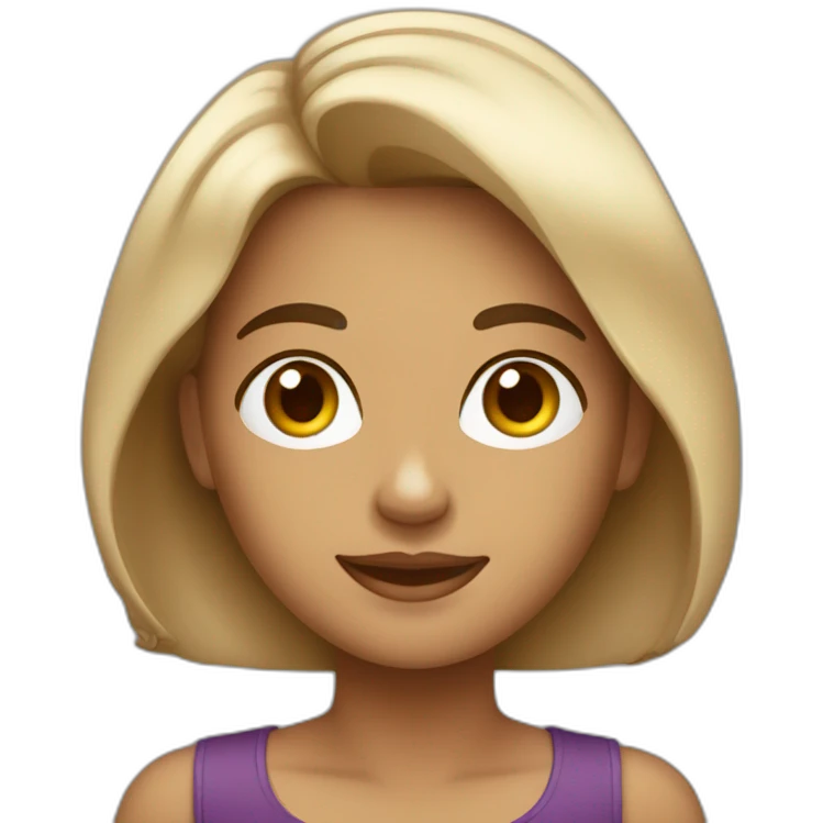 mulher branca com cabelo castanho escuro liso grande emoji