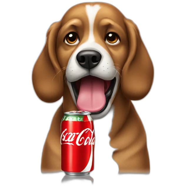 dog drinking coca cola emoji