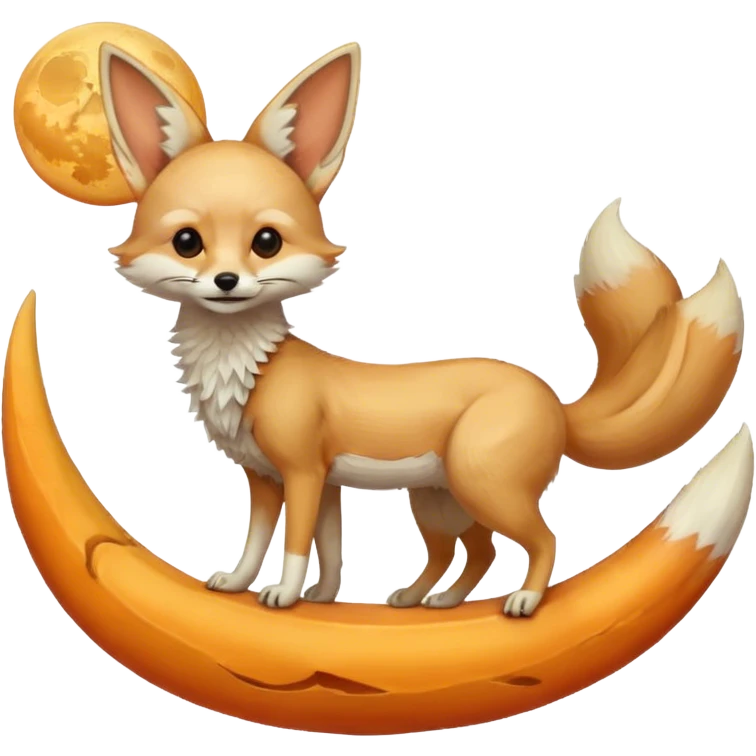 fennec on a moon sickle  emoji