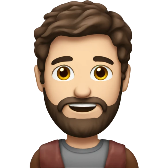 Brunette man with beard loves bacon  emoji