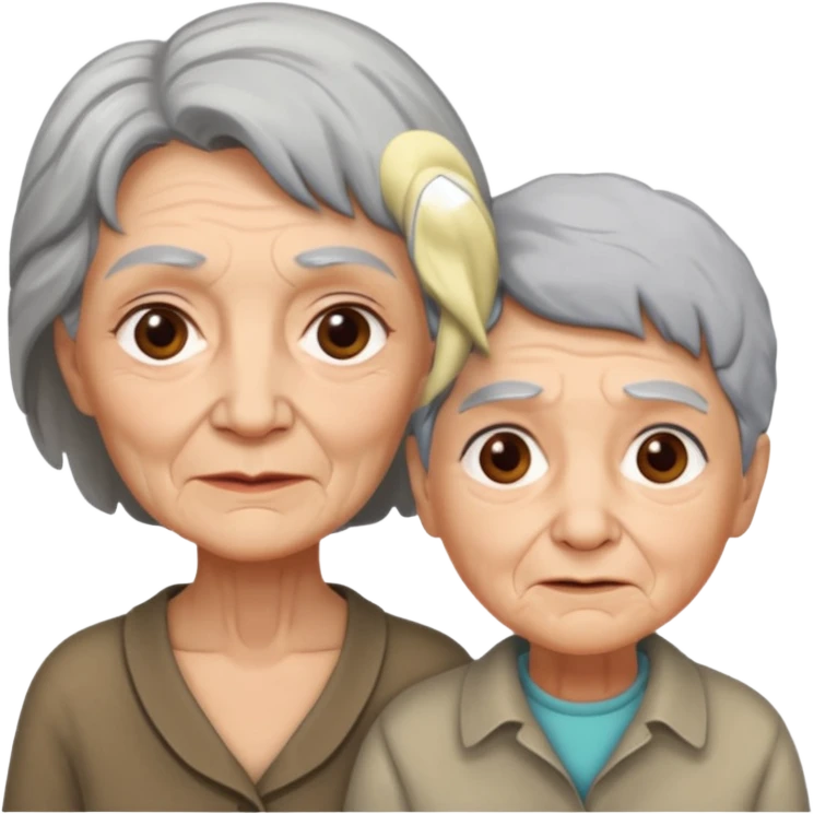 lo mismo que estas haciendo solo coloca alado de la abuela un hombre joven  emoji