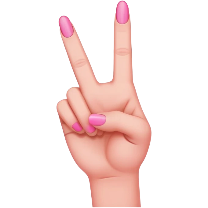 Pink middle finger emoji