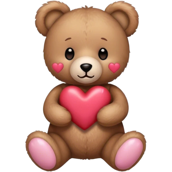 Teddy bear with light pink bow  emoji
