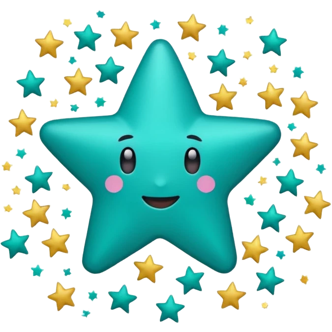 Teal star celebration emoji
