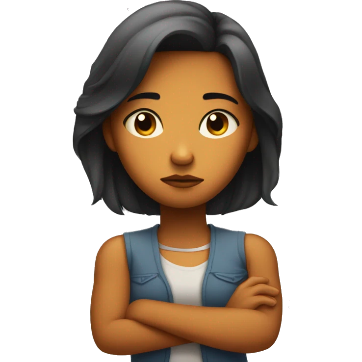 sad pouting girl with her arms crossed emoji