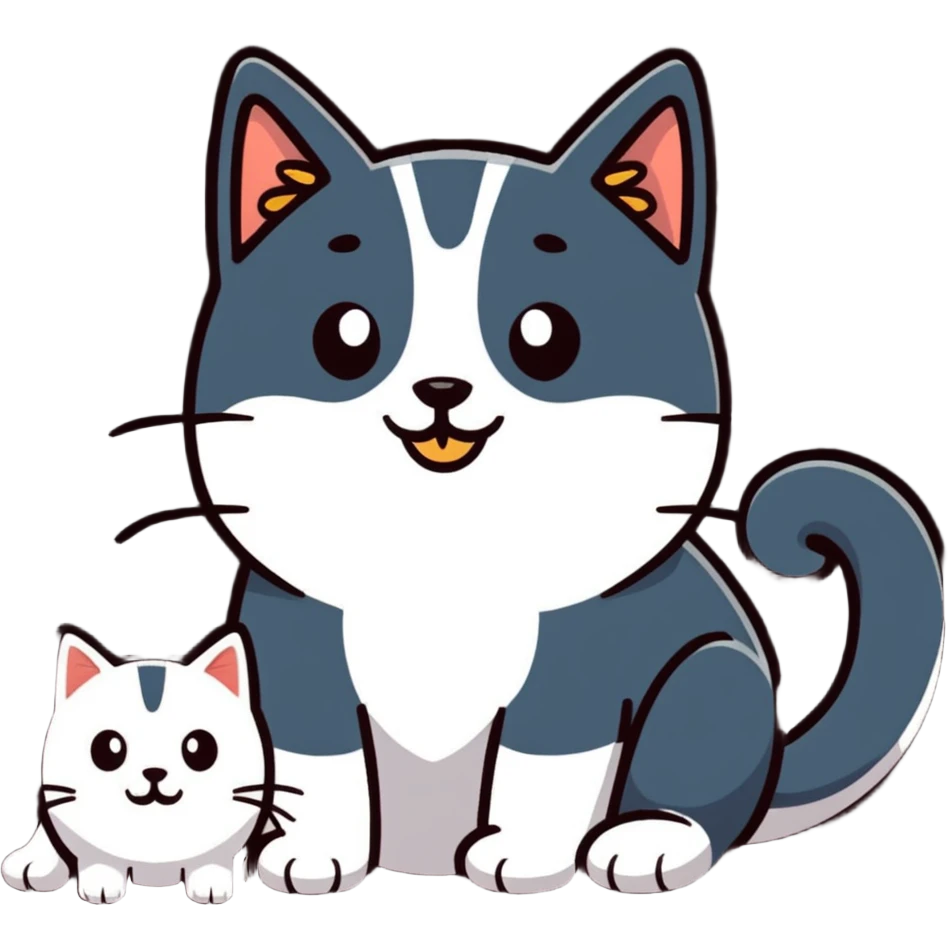 Cat and dog emoji