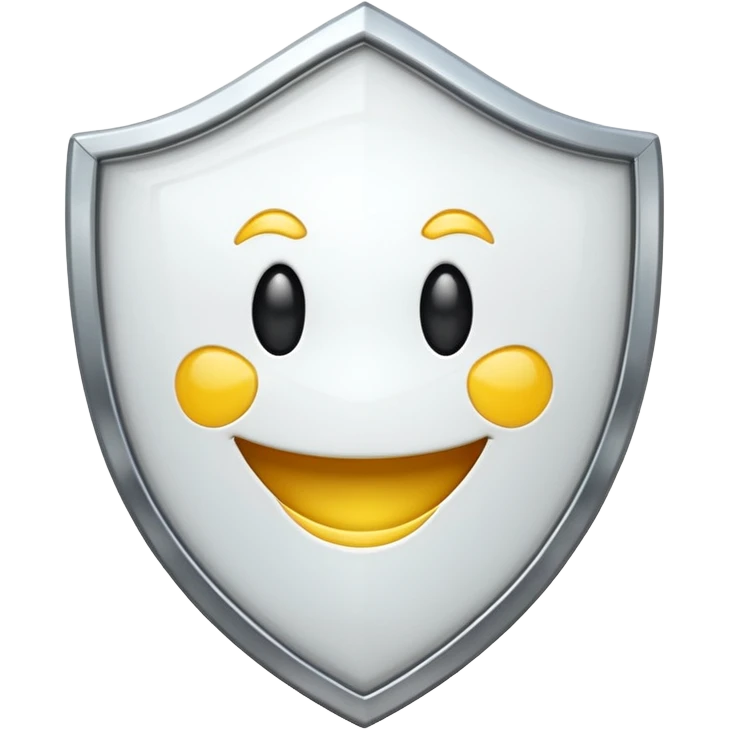 white shield with an emoji in it emoji