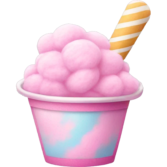 Cotton candy with cup emoji