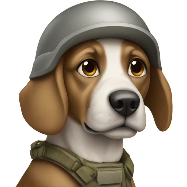 Dog in a war emoji