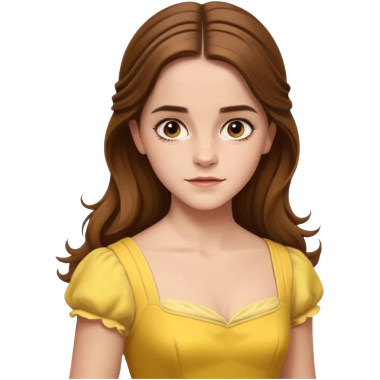 emma watson long hair as belle Cinematic Realistic emoji