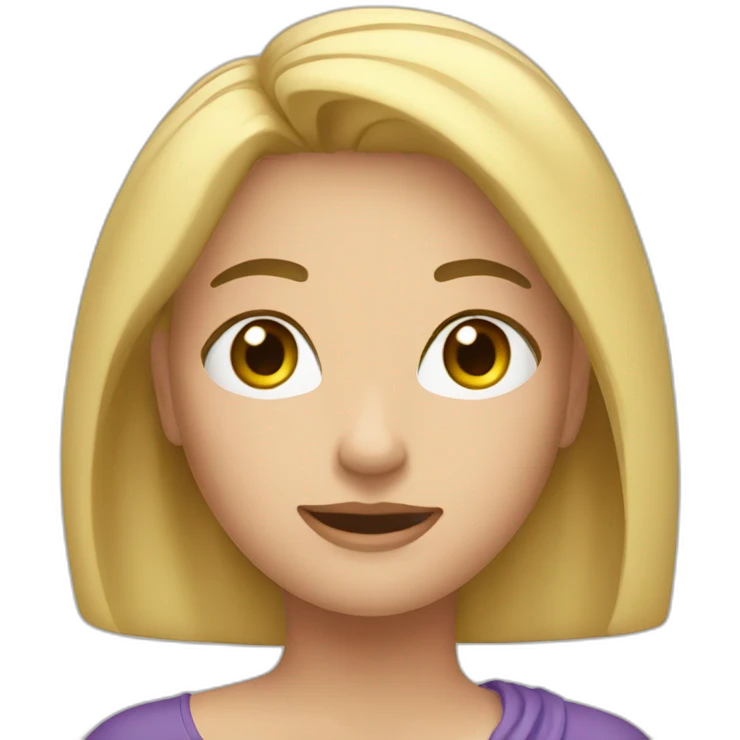 una persona rubia, editando videos en su pc emoji